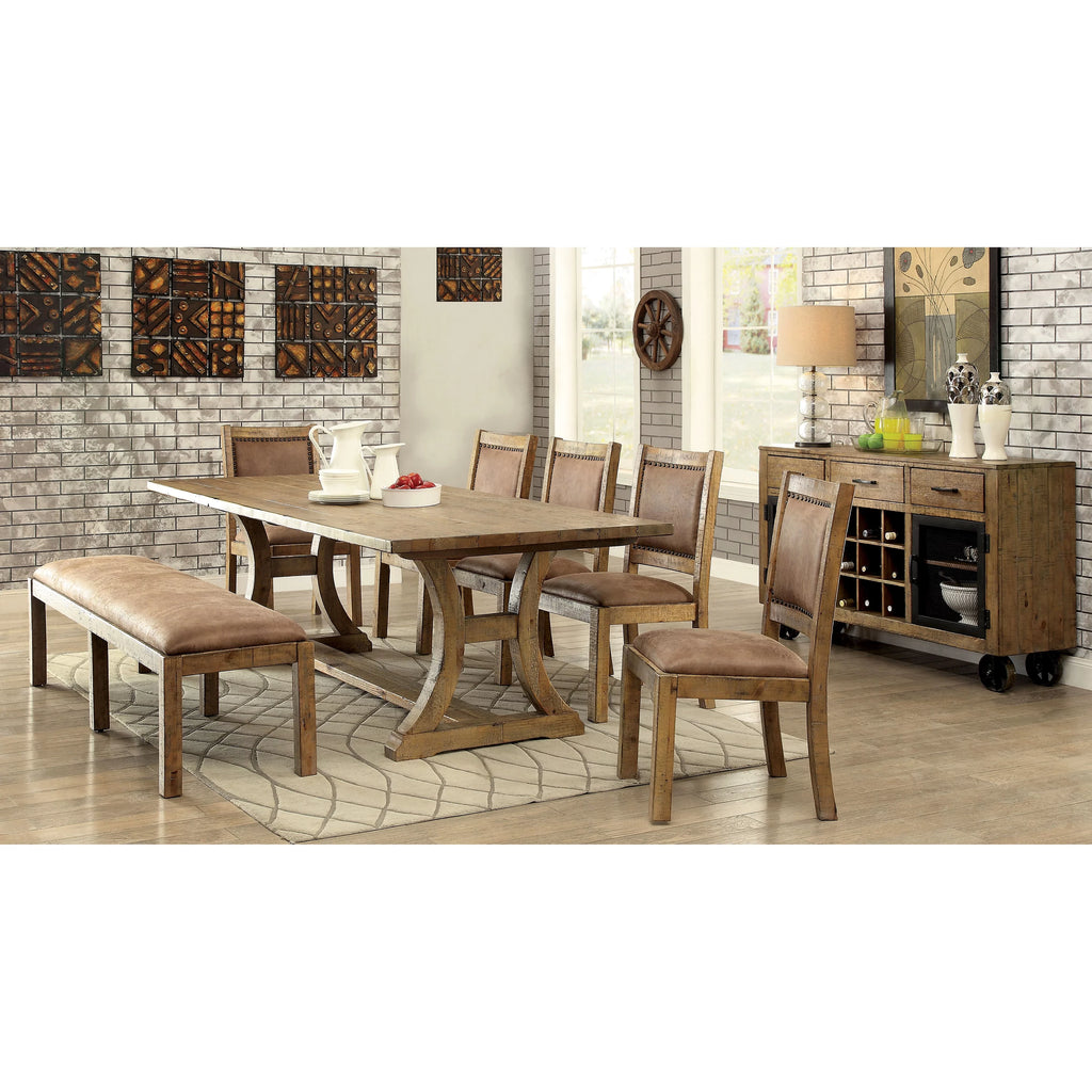 Rustic Oak 6-Piece Dining Set Q6793