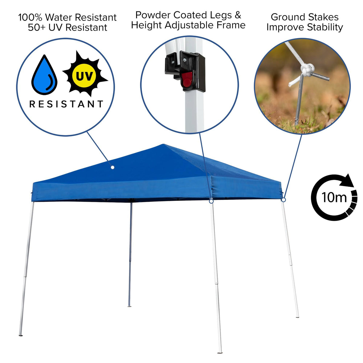 Blue Outdoor Pop Up Canopy Tent with Carry Bag L751