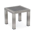 20 in. Gray Faux Wood Wicker Outdoor Side Table W58664
