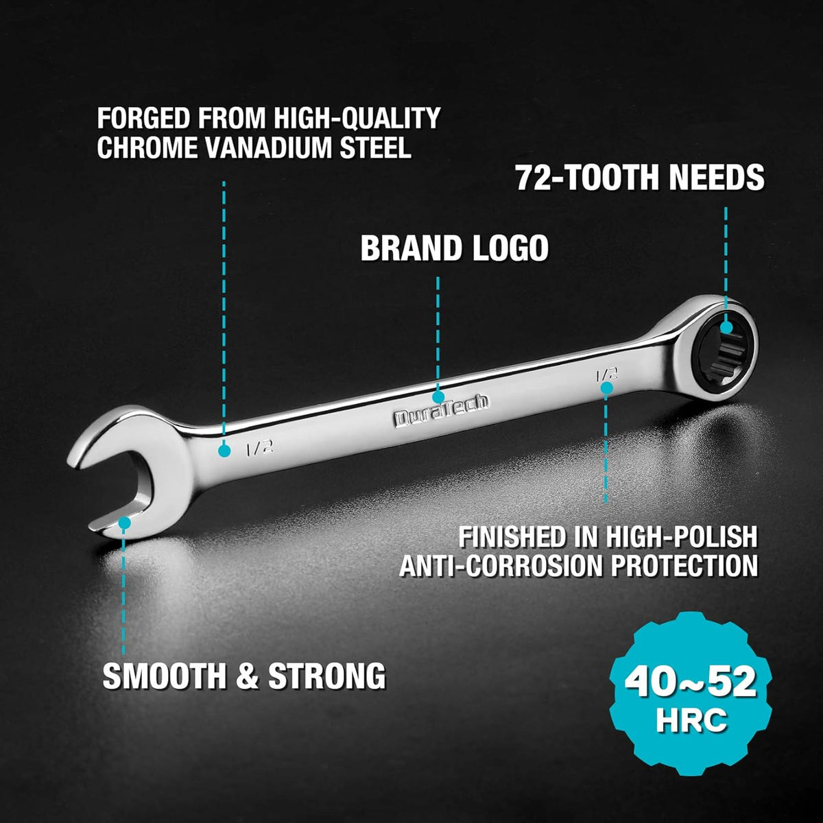 Ratcheting Combination Wrench Set, SAE & Metric, 22-piece, Chrome Vanadium Steel H326039