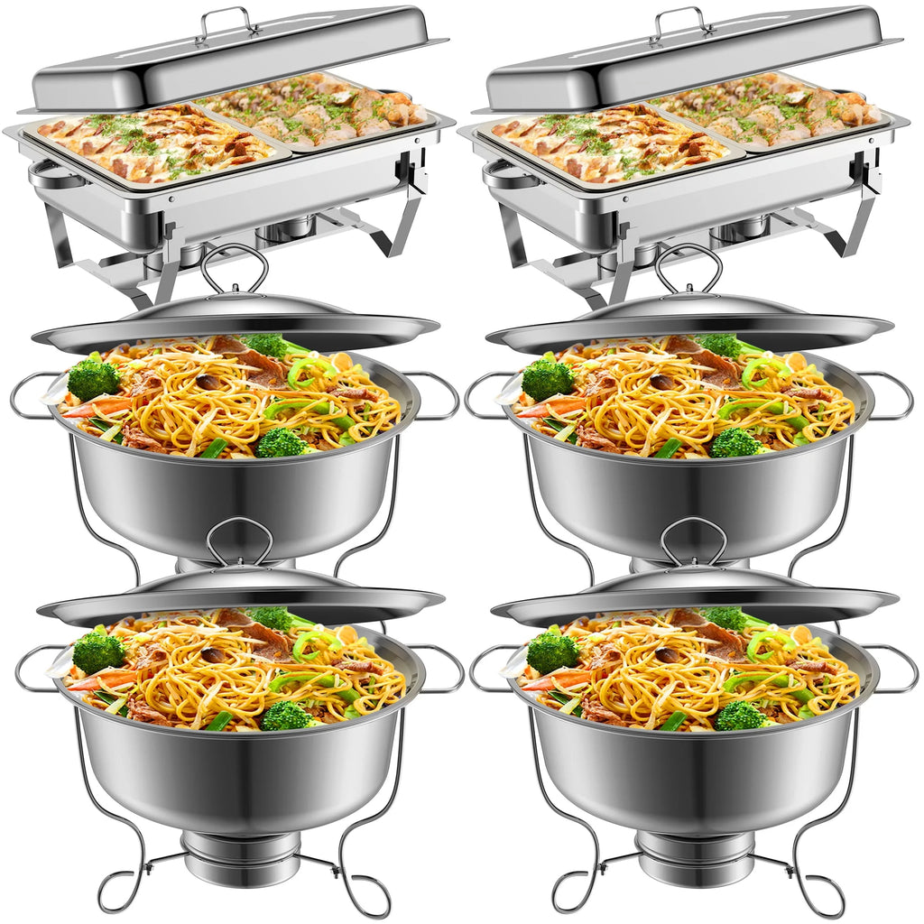 6 Packs Stainless Steel Chafing Dish Buffet Set B527
