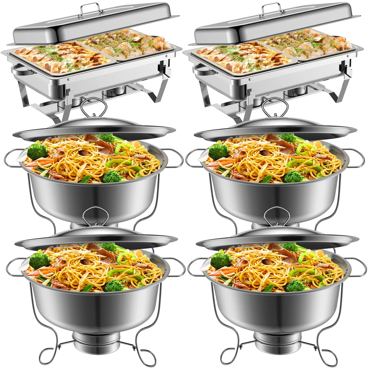 6 Packs Stainless Steel Chafing Dish Buffet Set B527