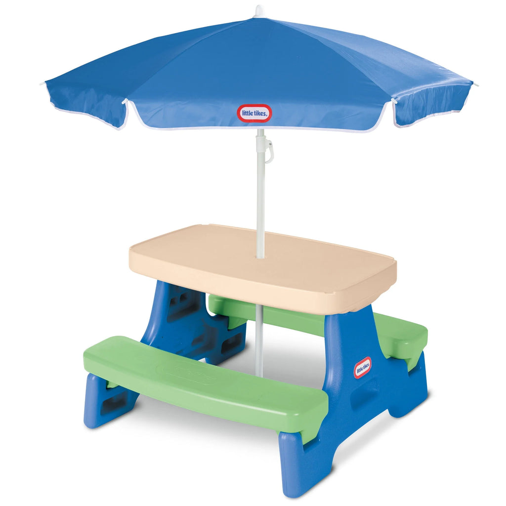 Blue & Green Kids Play Table with Umbrella V389