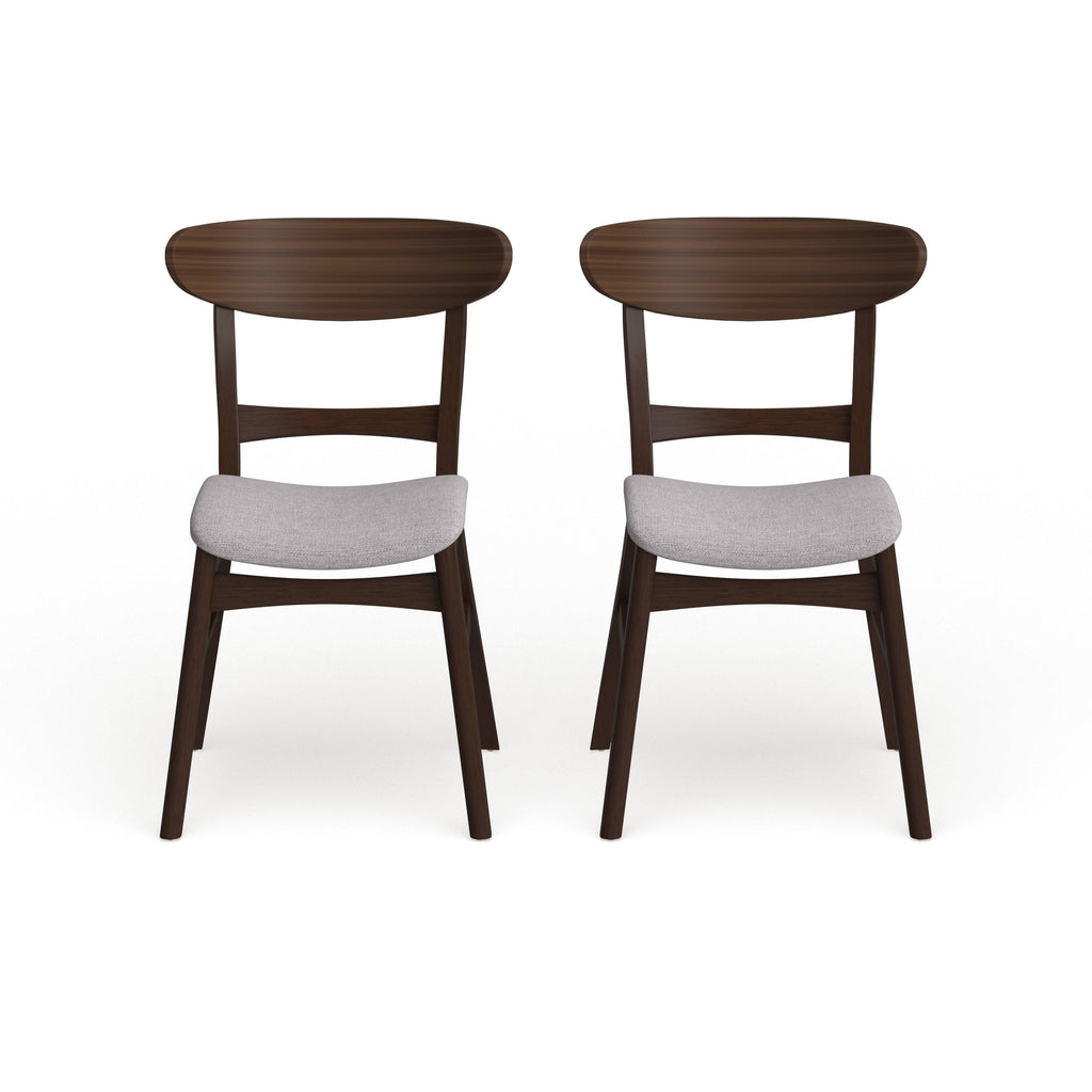 Light Beige Fabric Dining Chair Set of 2 X8553
