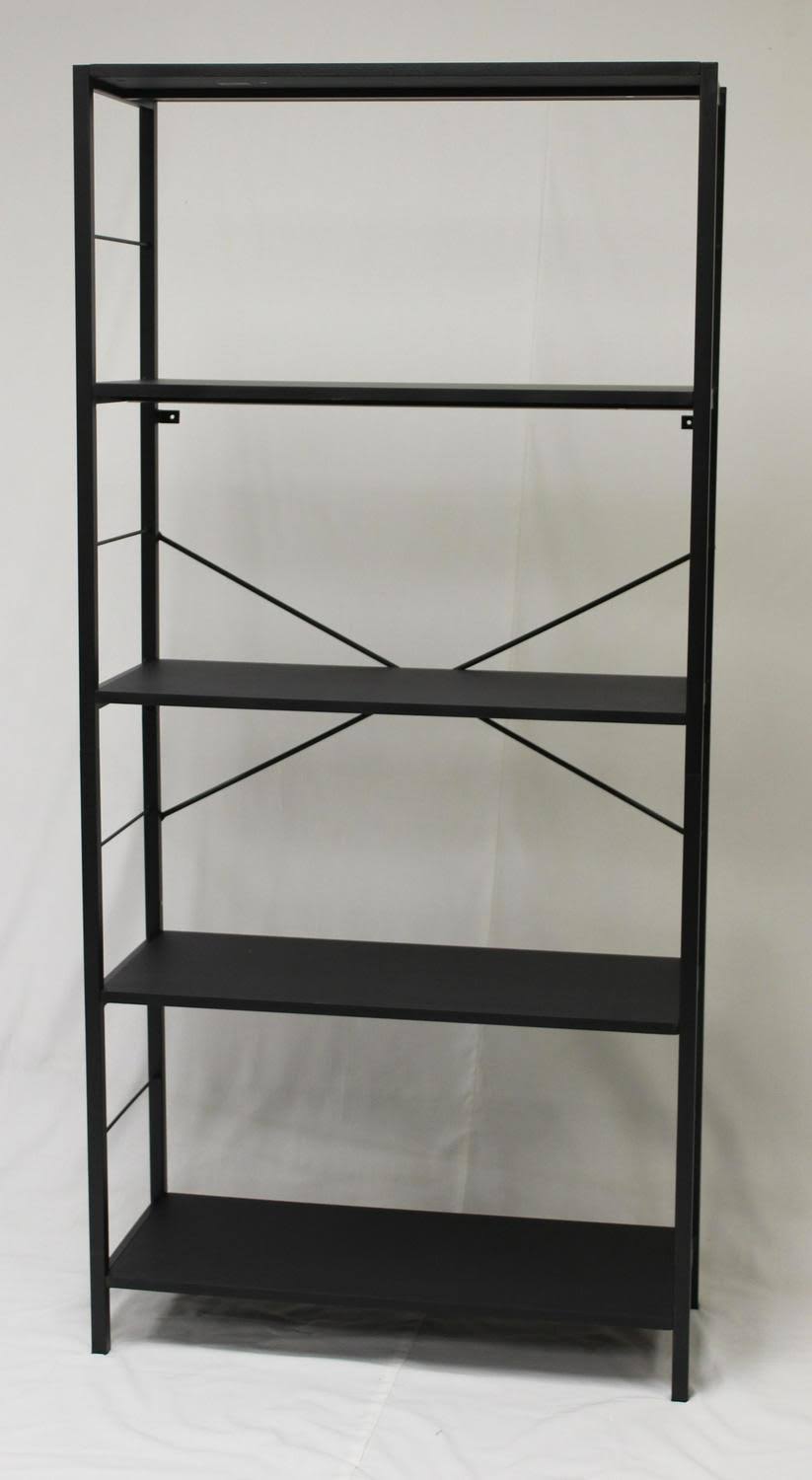 Black 5 Tier Metal Bookcase H59064