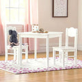 White Wooden Toddler Table And Chairs Set O114535