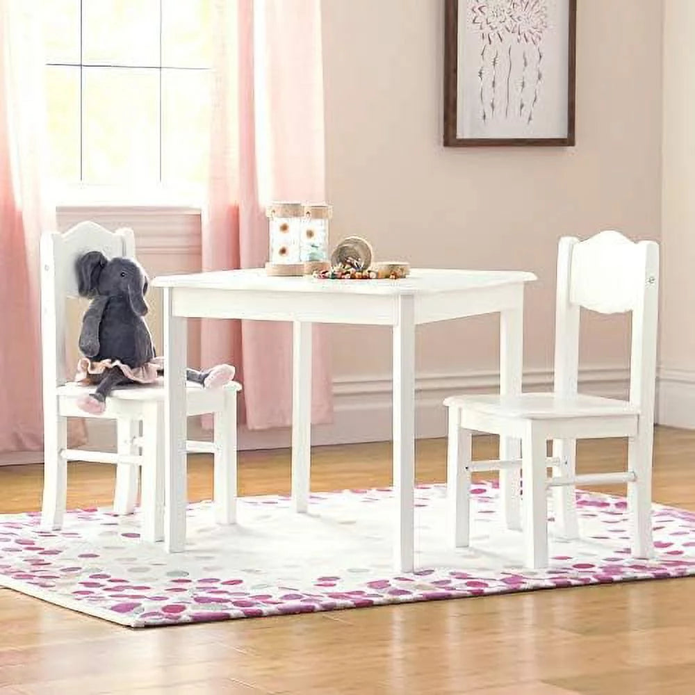 White Wooden Toddler Table And Chairs Set O114535