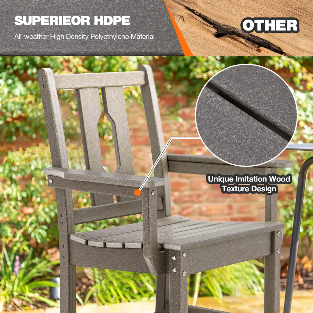 5 Piece HDPE Patio Dining Set with 4 Armchairs G3270