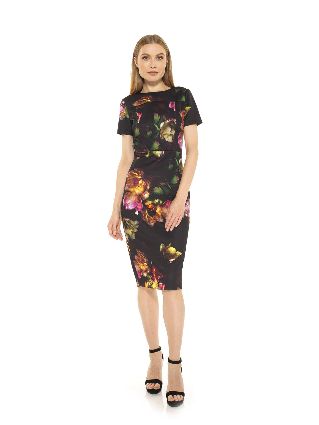 Black Midi Sheath Dress T606046
