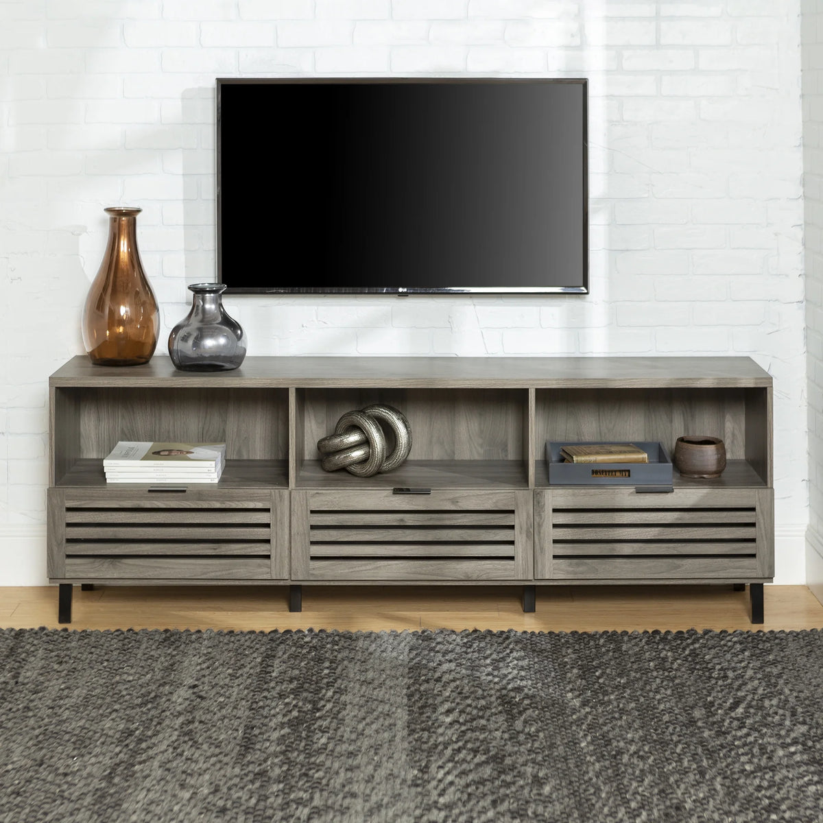 Slate Grey 3-Drawer TV Stand O592380