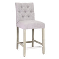 Light Gray Linen Upholstered Counter Height Bar Stools with Back L498518