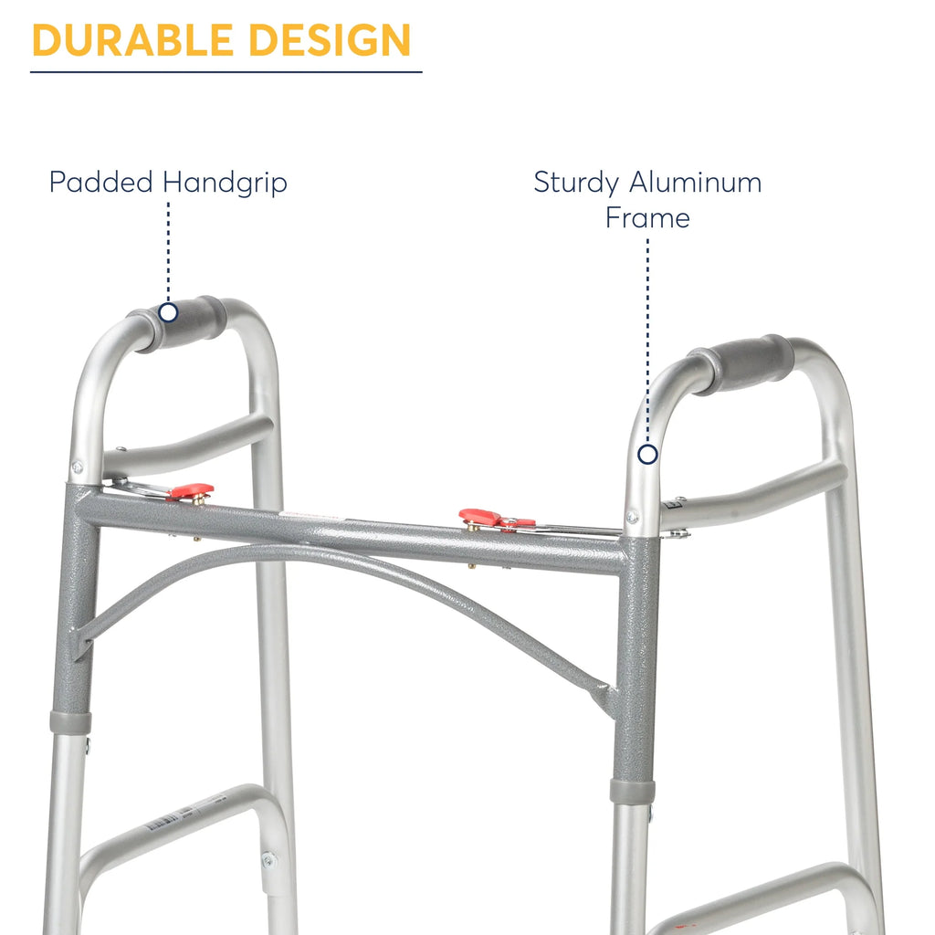 Two Button Folding Walker with 5 Wheels C987809