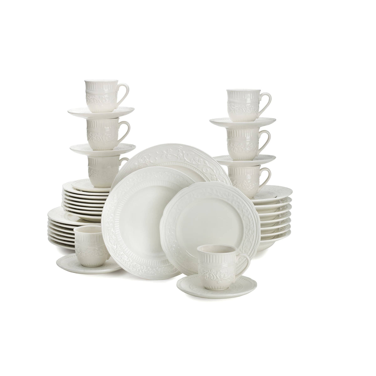 40 Piece White Dinnerware Set Y86160