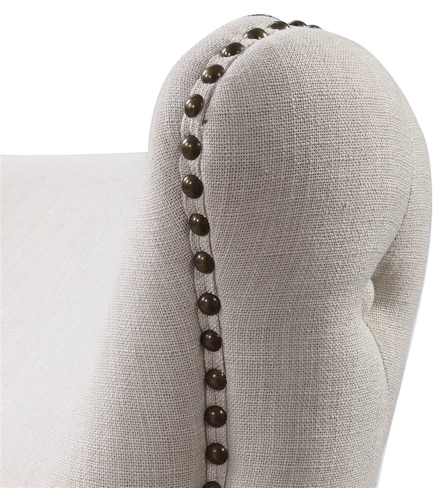 Off White Linen Wingback Chair X802