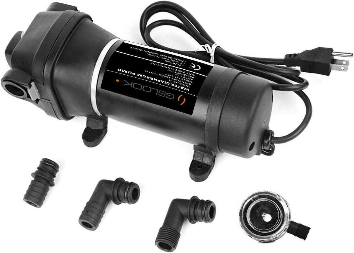 Water Pressure Diaphragm Pump 4.5GPM 40PSI Self-Priming Pack of 2 E975206