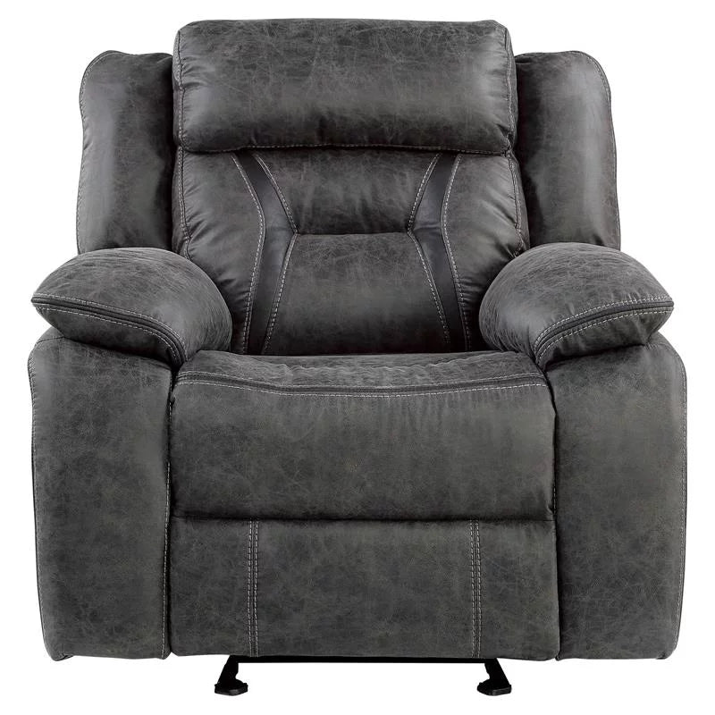 Gray Microfiber Glider Reclining Chair S3215