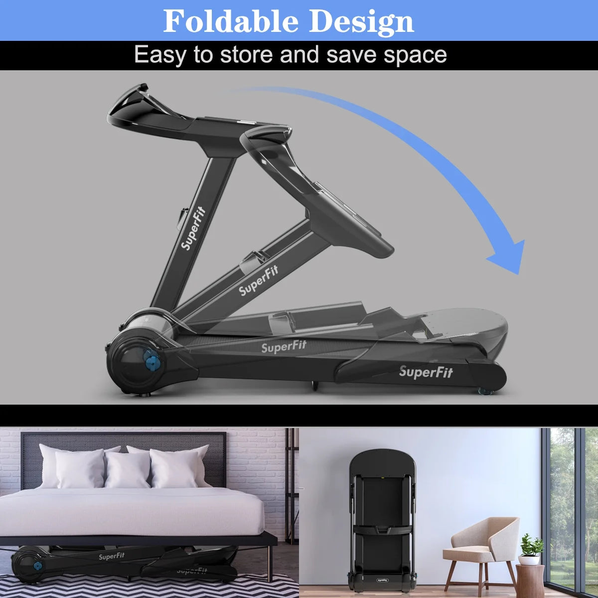 2.25HP Folding Treadmill T986018