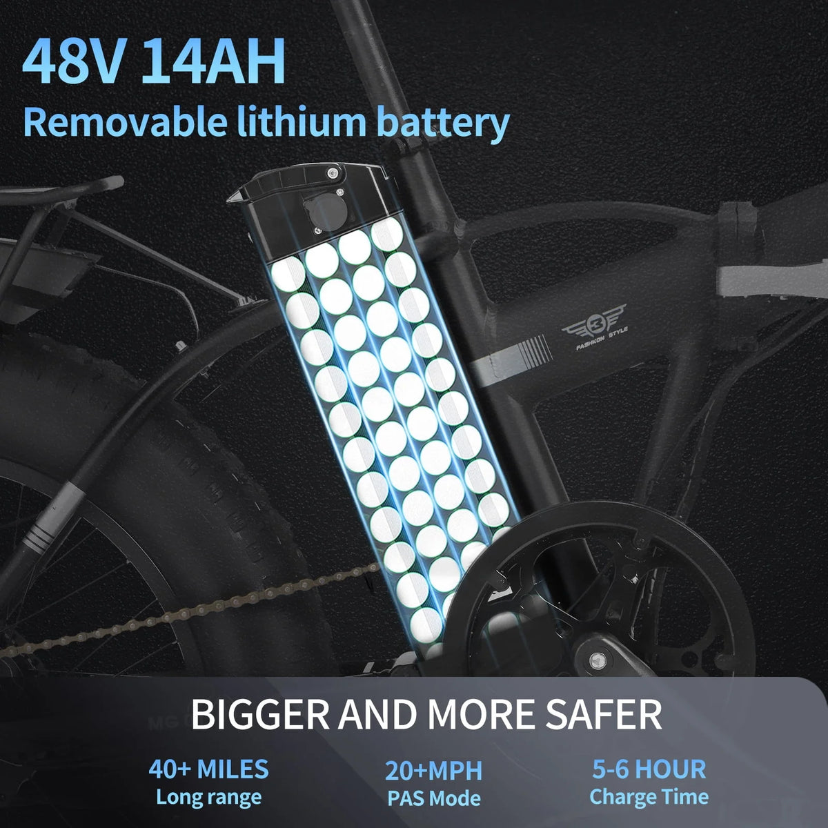 20 Fat Tire 750W 48V 14AH Foldable Electric Bike V12184