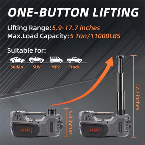 Electric Car Jack with Tire Inflator 12V Hydraulic Floor Jack K7472