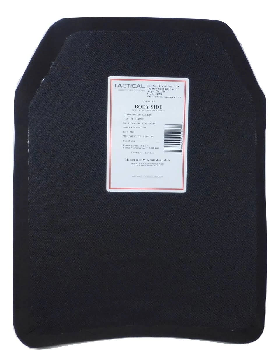 Level IV PE Alumina Polyethylene Flat Body Armor 11x14 X159789