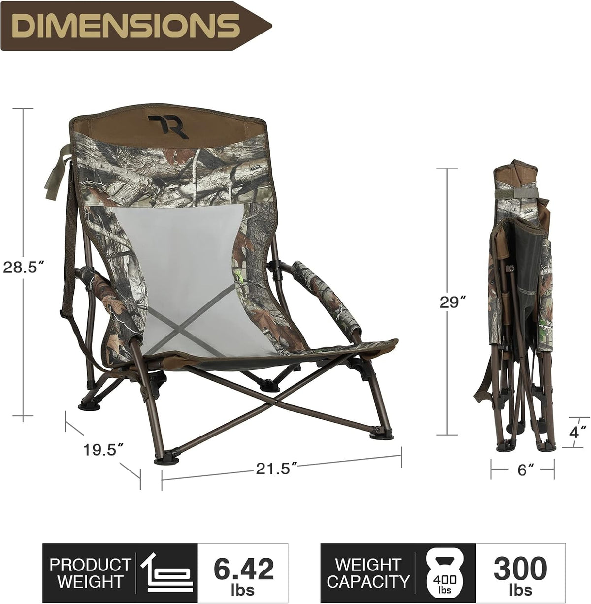 Low-Profile Folding Hunting Chair with Carry Bag P8685