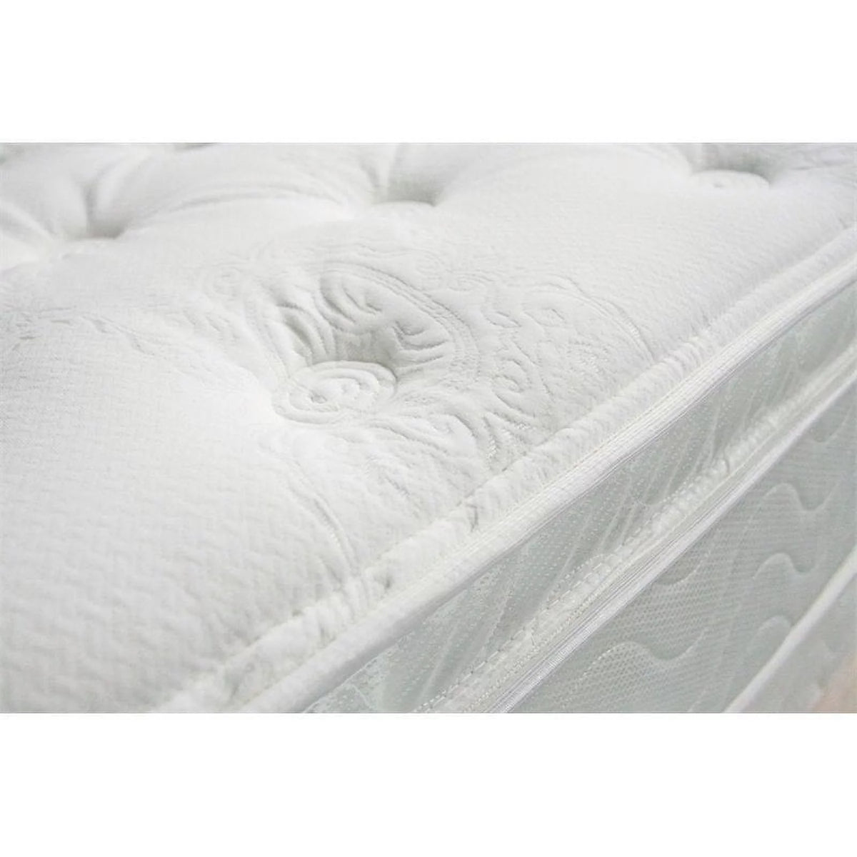 White Full Quilted Euro Top Fabric Mattress H8106