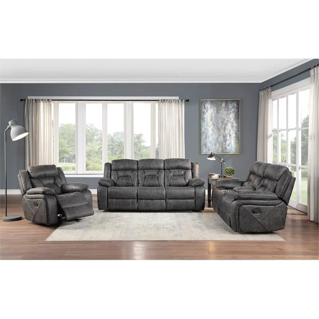 Gray Microfiber Glider Reclining Chair S3215