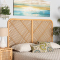 Natural Brown Rattan Queen Size Wall-Mount Headboard N7854