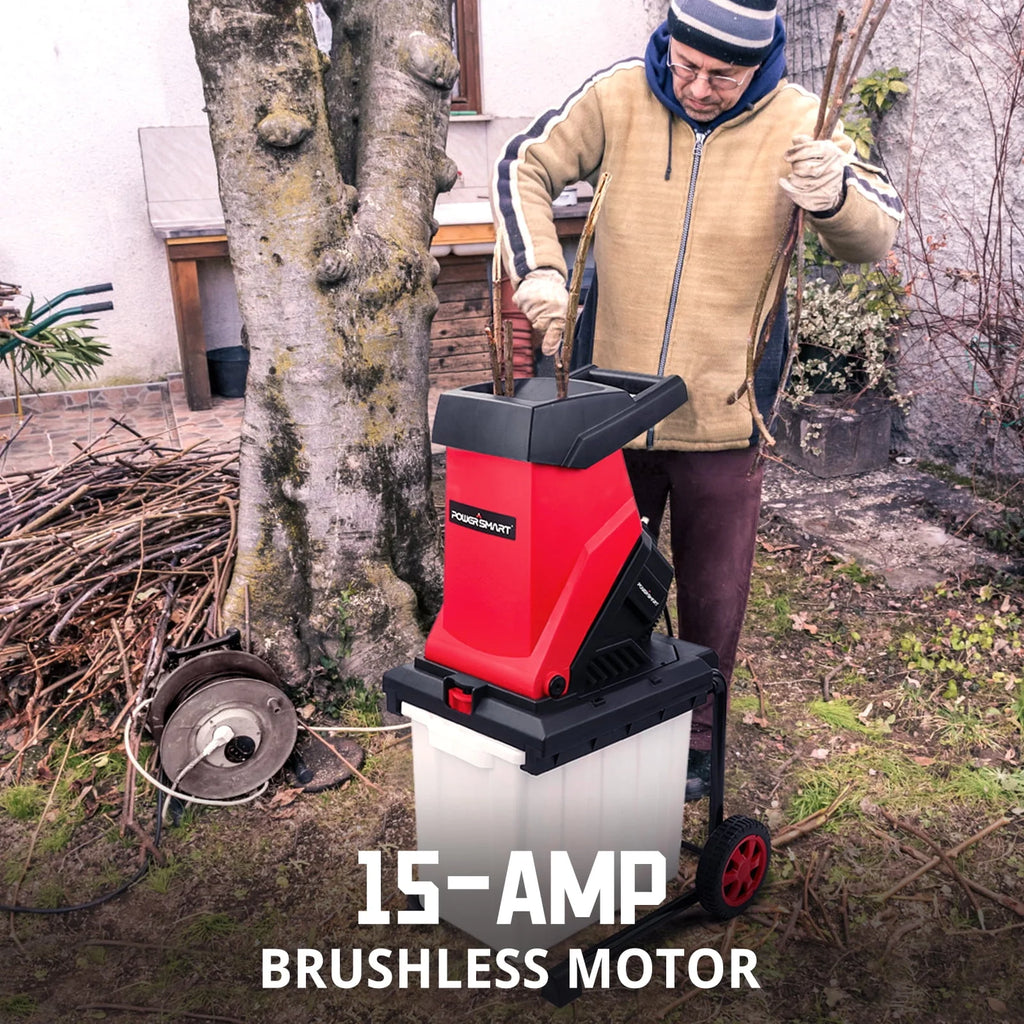 15-Amp Electric Wood Chipper Shredder and Mulcher P515