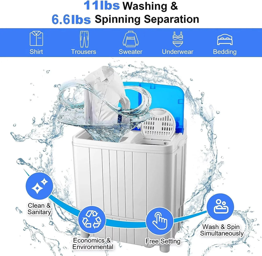 11lbs Washer & 6.6lbs Spin Dryer Combo Washing Machine L795