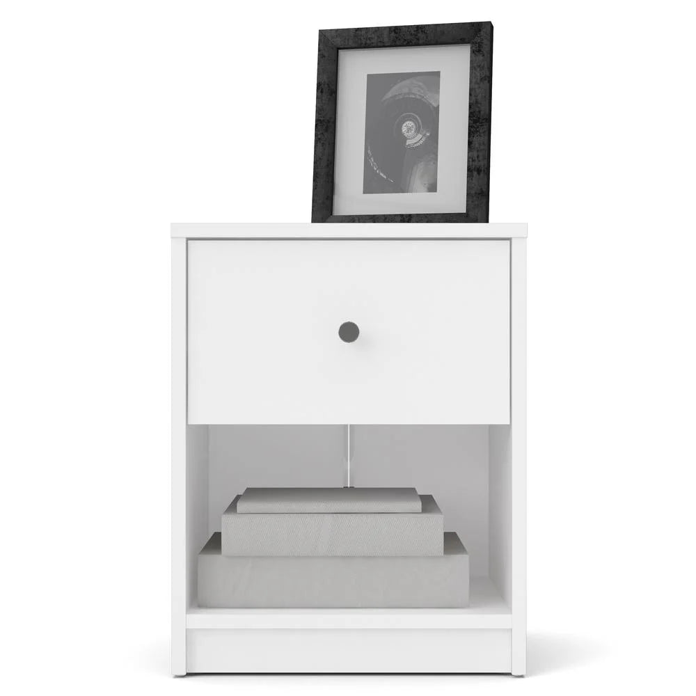 White 1 Drawer Nightstand H56781