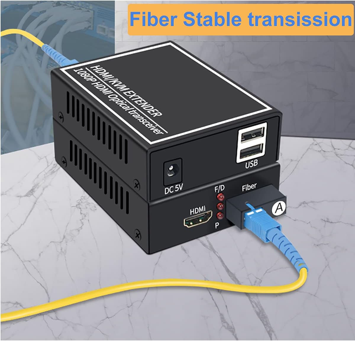 HDMI Extender Over Fiber Optic Cable up to 20Km, 1080P, 1 Transmitter and 1 Receiver X316