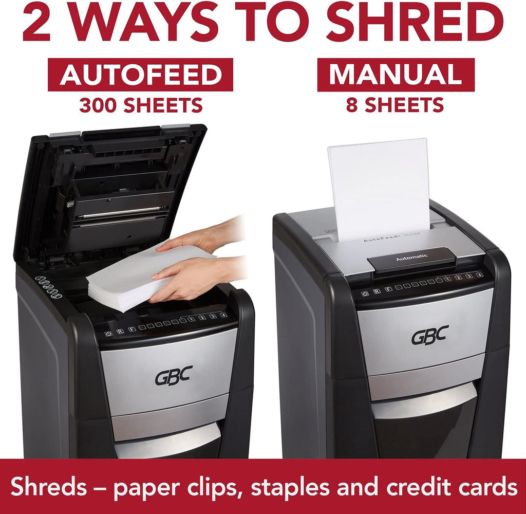 Auto Feed 300 Sheet Capacity Micro-Cut Paper Shredder W234