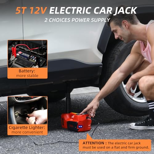 Electric Car Jack with Tire Inflator 12V Hydraulic Floor Jack K7472