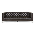 Brown Faux Leather Tufted Sofa K62821