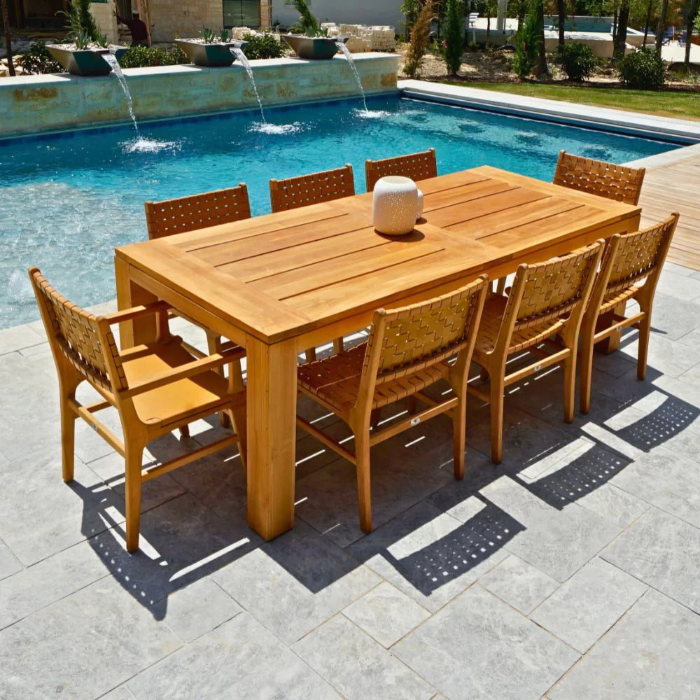 Teak Wood 8-person Long Rectangular Dining Table H4506