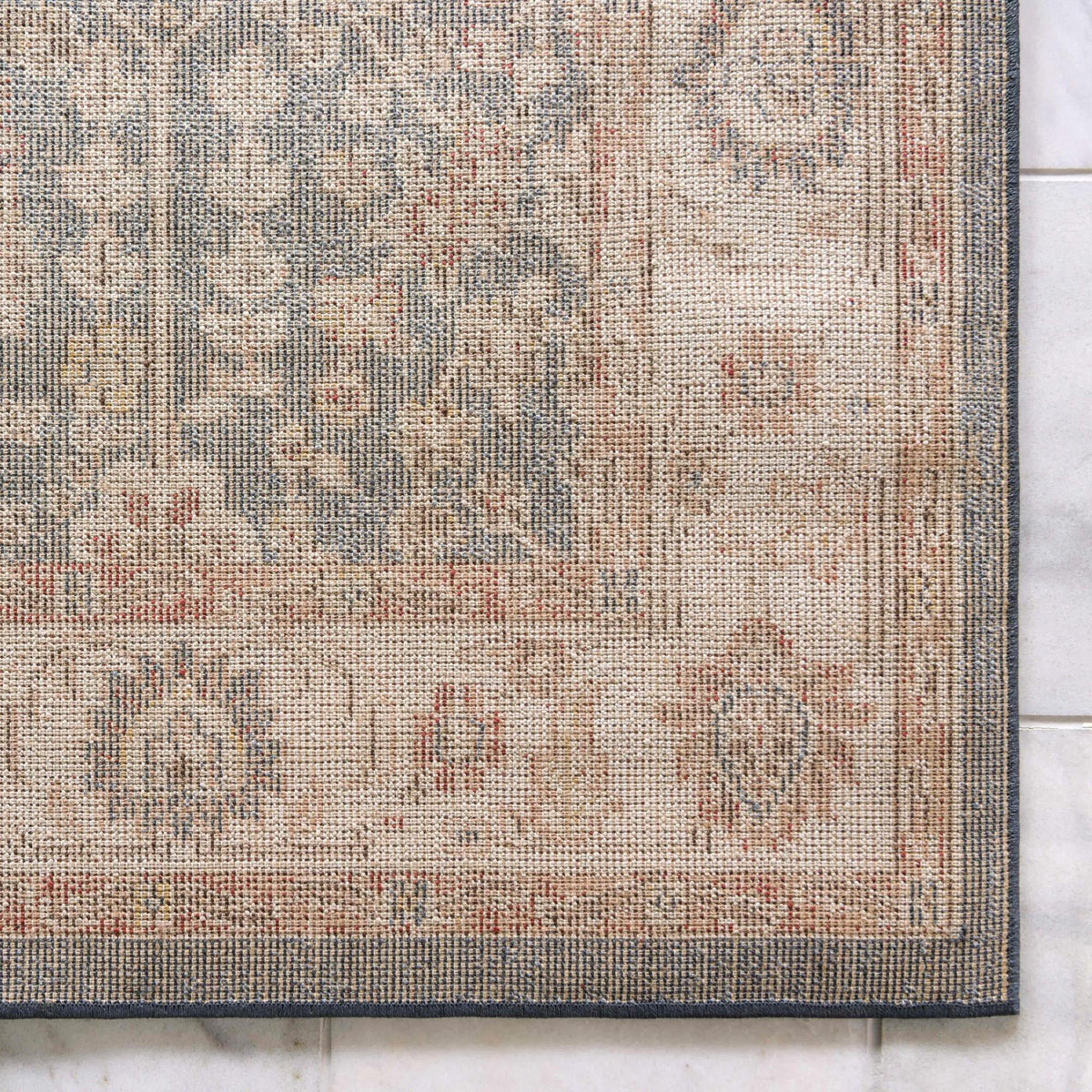 Light Blue Burgundy 4' 1" x 6' 1" Floral Rug N26129