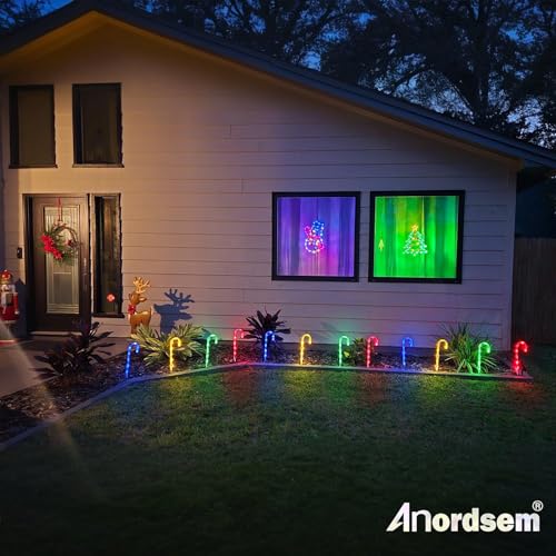 24 Pack Candy Cane Pathway Stake Lights W579647