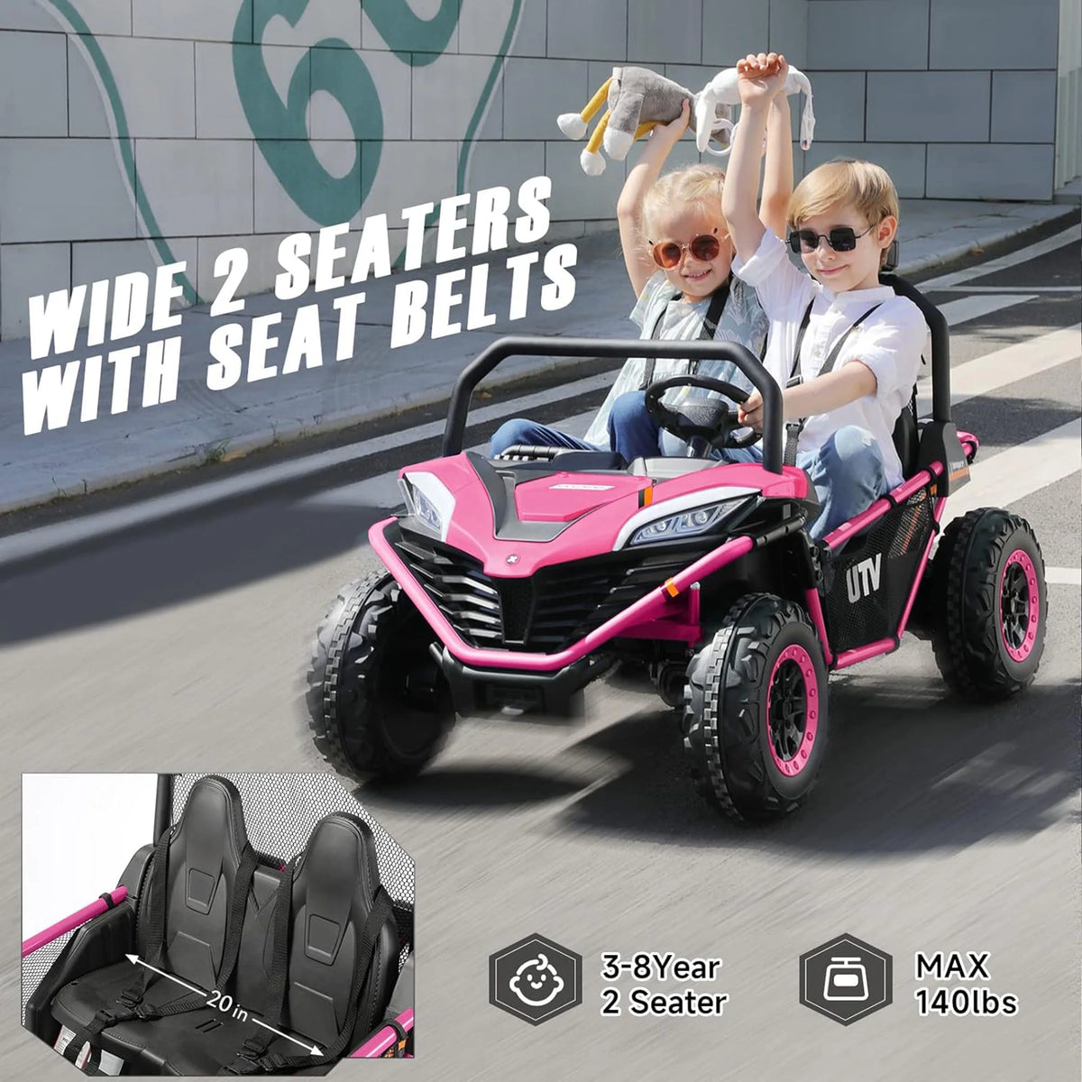 Blue 2 Seater 4WD Ride on Truck A629