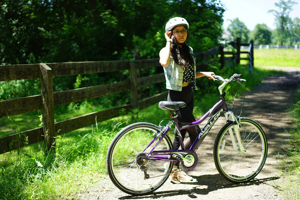 26 In. Purple Full Suspension Hybrid Bike E4329