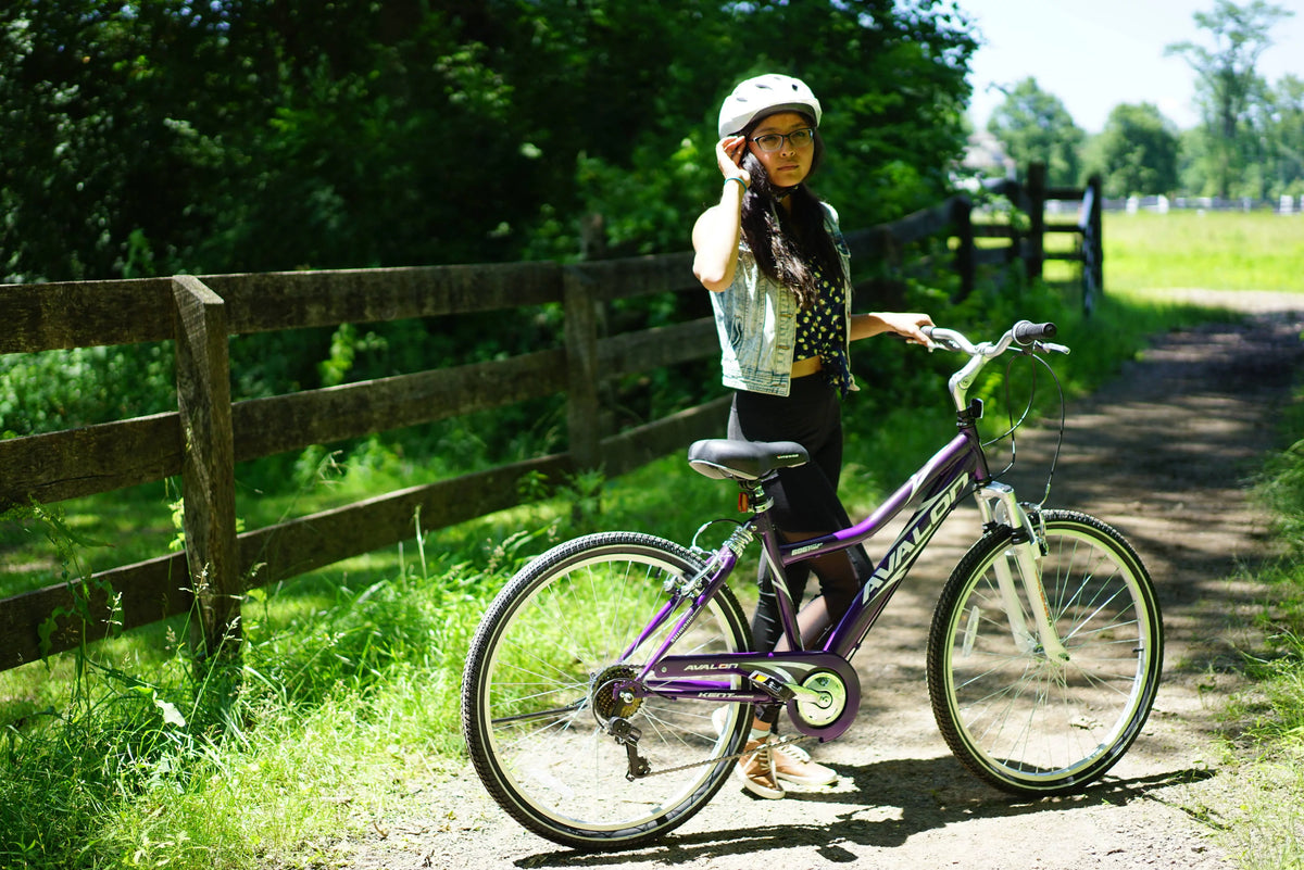 26 In. Purple Full Suspension Hybrid Bike E4329