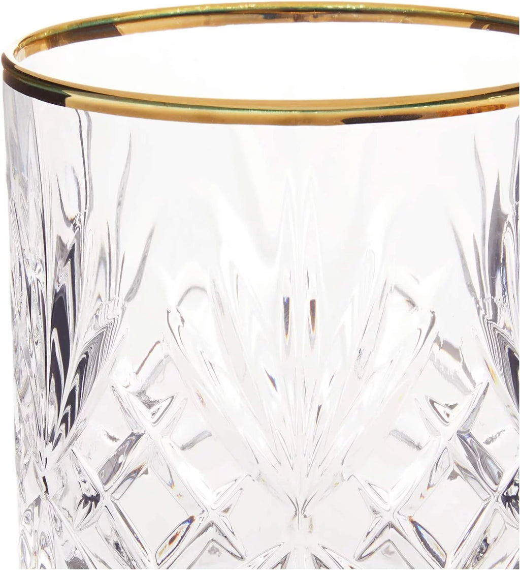 Crystal Double Old Fashion Beverage Glass Set of 4 Y7313