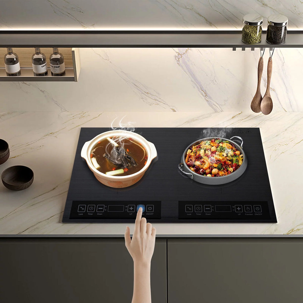 Black 2 Burner Electric Induction Cooktop I12175