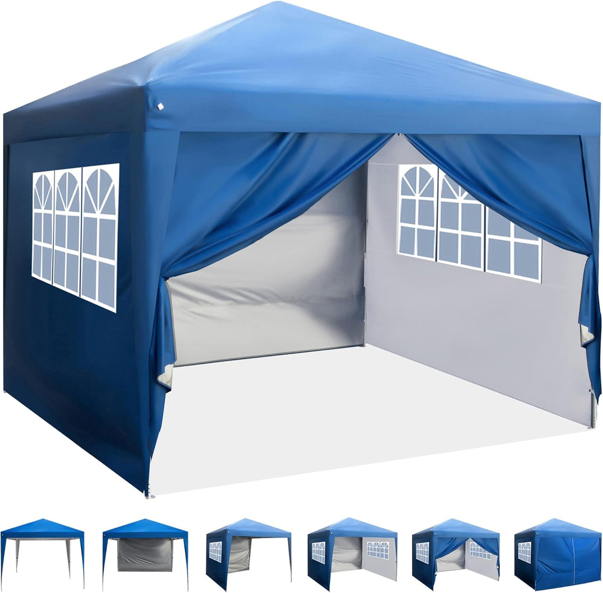 10'x10' Pop Up Canopy with Sidewalls, Royal Blue C487