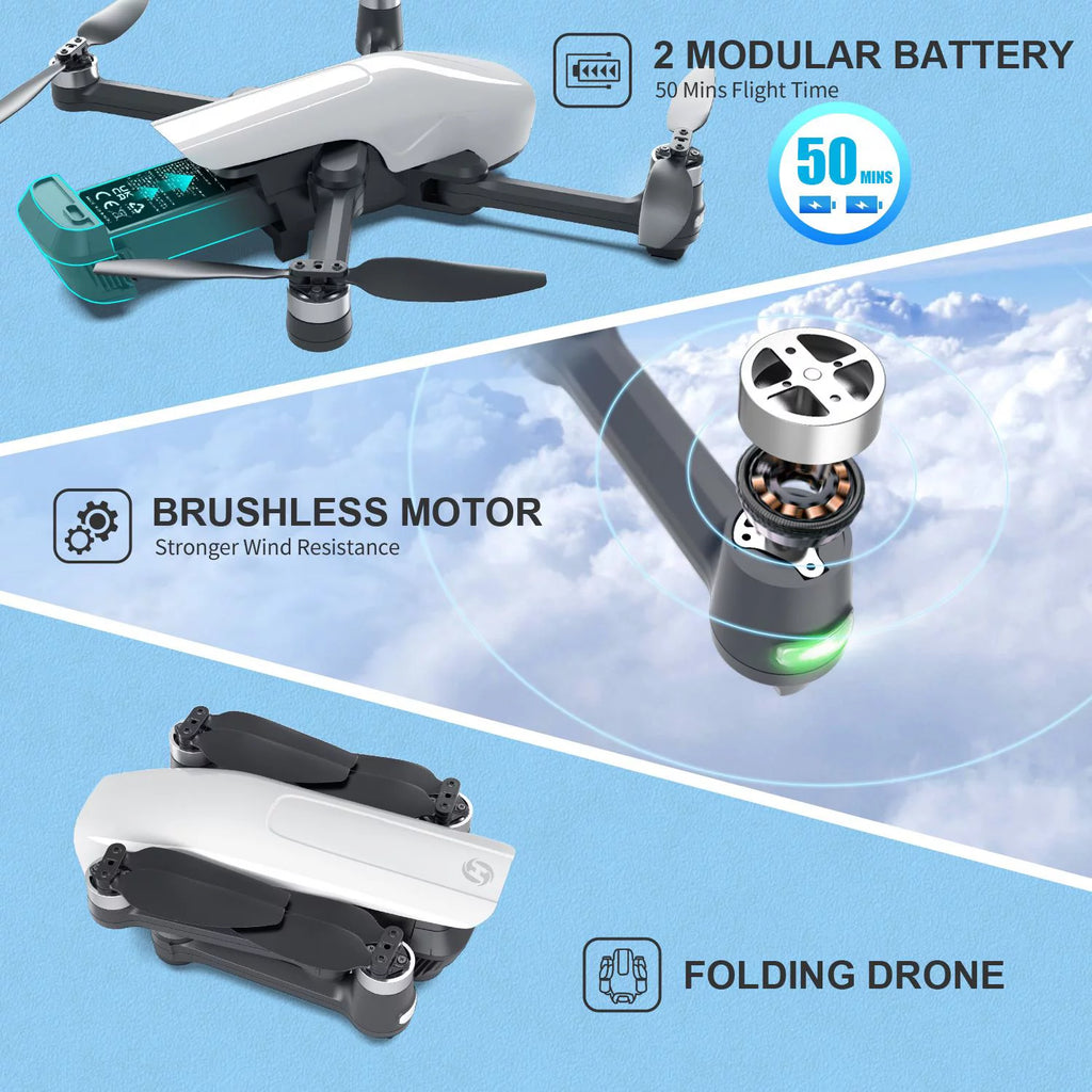 White GPS Drone with 4K Camera M865332