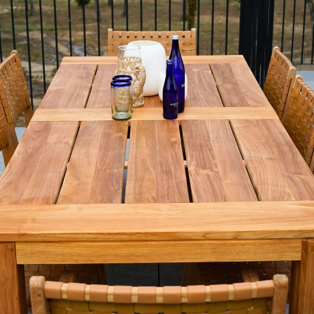 Teak Wood 8-person Long Rectangular Dining Table H4506