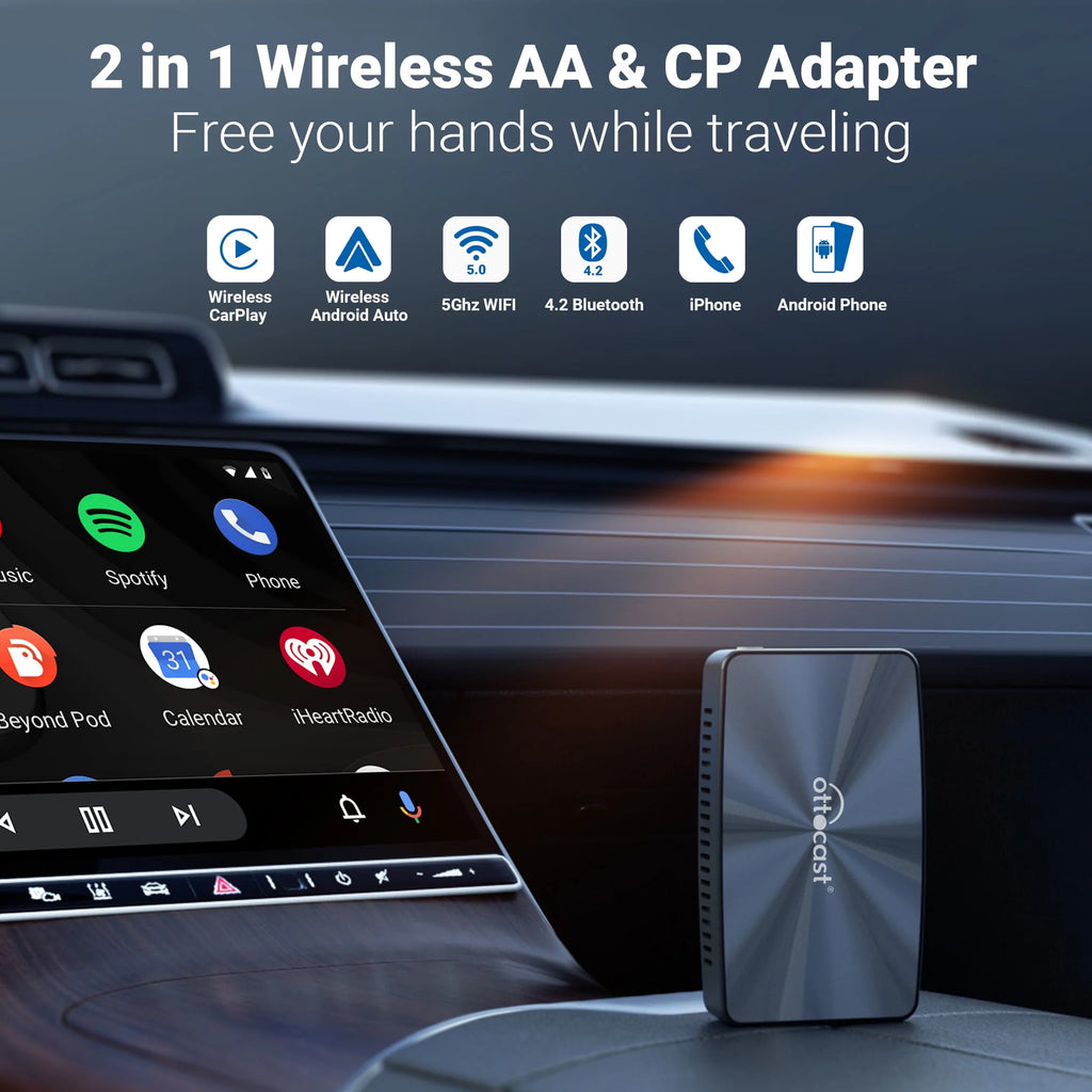 Wireless CarPlay Android Auto Car Adapter 2 in 1 M969