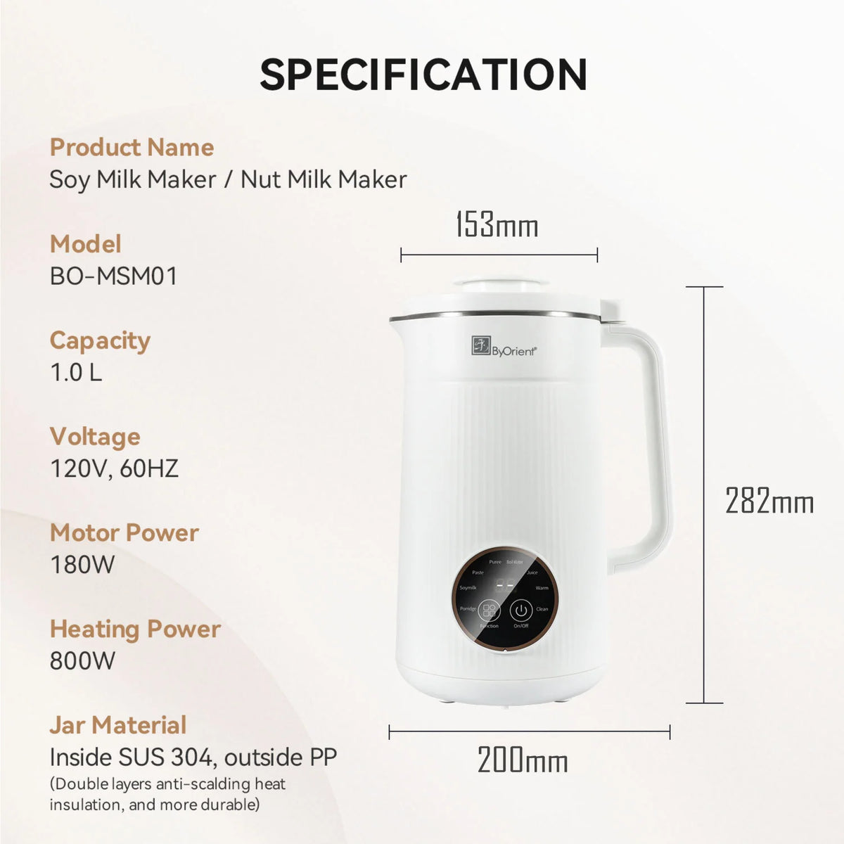 Soymilk Maker 1.0L 8 functions J7071
