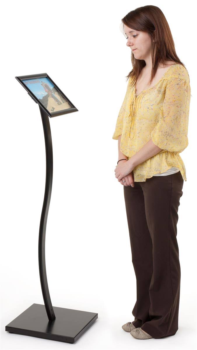 8-1/2" x 11" Black Matte Snap Open Freestanding Sign Holder J91847