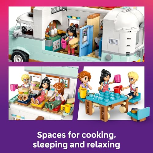 Camper Van Toy Building Set with 3 Minidolls and Ferret Figure X546